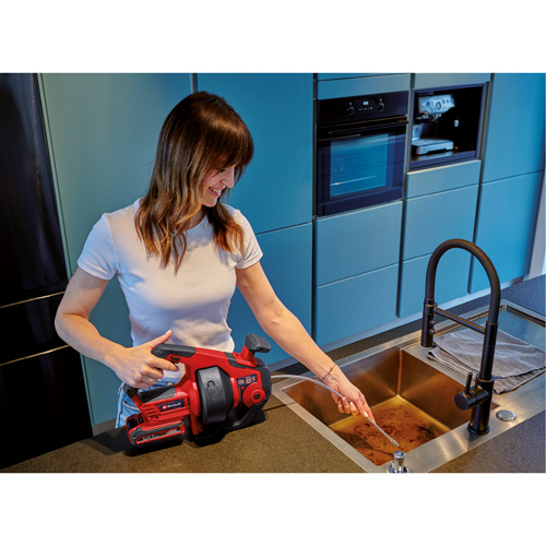 TE-DA 18/760 Li 18V Cordless Drain Auger (Tool Only), Powered, 25' Cable Length, 1/4" Cable Diameter Distribution Jean Lapalme