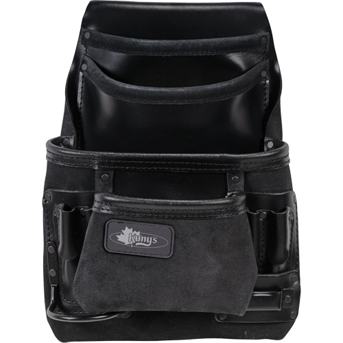 Phantom Collection Heavy-Duty Nail & Tool Bag, Leather, 10 Pockets, Black Distribution Jean Lapalme