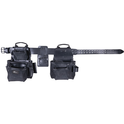 Phantom Collection 4-Piece Heavy-Duty Combo Apron, Leather, Black Distribution Jean Lapalme