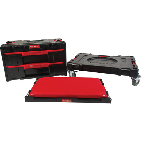 Ensemble de coffres &agrave; outils Arx de 3 morceaux avec socle &agrave; roulettes pivotantes, 23-1/10" x 15" x 13-2/5', Noir Distribution Jean Lapalme