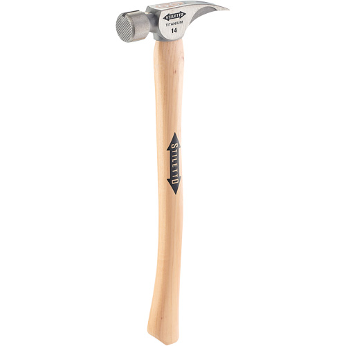 Marteau &agrave; face en titane frais&eacute;e avec manche incurv&eacute; en noyer, 14 oz, Prise en Bois, 18" lo Distribution Jean Lapalme