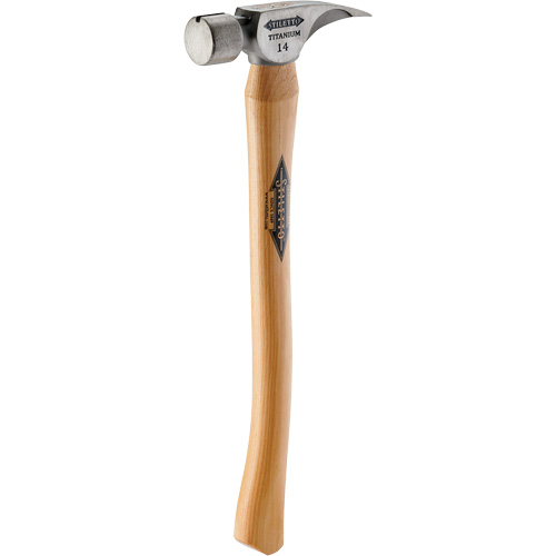 Marteau &agrave; face lisse en titane avec manche incurv&eacute; en noyer, 14 oz, Prise en Bois, 18" lo Distribution Jean Lapalme