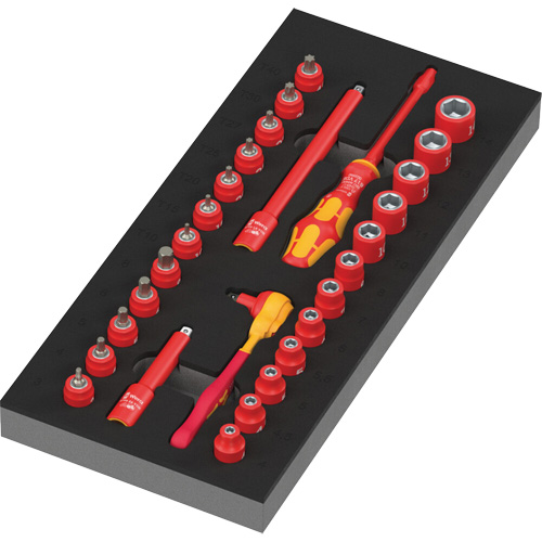 Foam Insert 8007 A VDE Zyklop VDE Ratchet Set 1, 1000 V, 30 Pcs Distribution Jean Lapalme