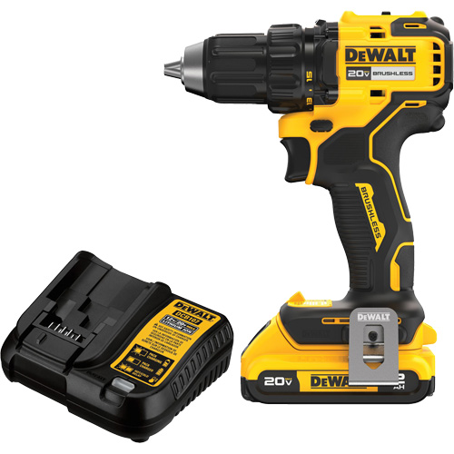 Brushless Cordless Drill/Driver Kit, Lithium-Ion, 20 V, 1/2" Chuck Distribution Jean Lapalme