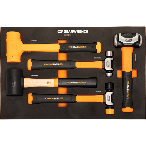 Mixed Hammer Set in Foam Storage Tray, 5 Pieces Distribution Jean Lapalme
