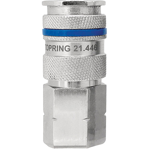 Raccord industriel rapide QUIKSILVER, Laiton nickel&eacute;, 1/4", NPT femelle, 435 PSI Distribution Jean Lapalme