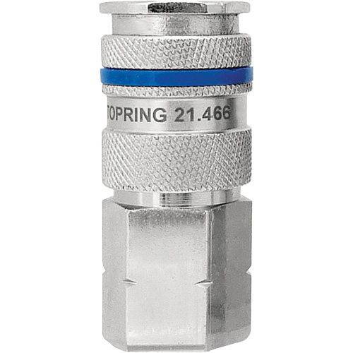 Raccord industriel rapide QUIKSILVER, Laiton nickel&eacute;, 3/8", NPT femelle, 435 PSI Distribution Jean Lapalme