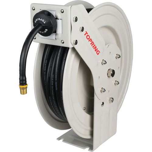 D&eacute;vidoir de tuyau &agrave; rappel automatique &agrave; bras simple de type L MAXREEL avec tuyau en caoutchouc, Air, 3/8" x 50', Tuyau simple, 250 PSI Distribution Jean Lapalme