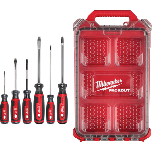 Ensemble de tournevis &agrave; prise coussin&eacute;e avec organisateur compact &agrave; profil bas PACKOUT, 6 m Distribution Jean Lapalme