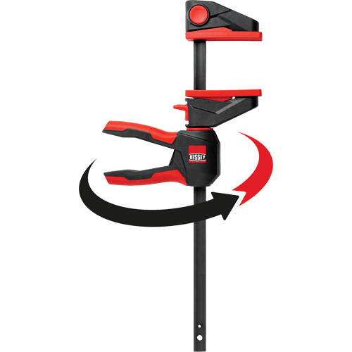 Serre-joints &agrave; g&acirc;chette pour barres &agrave; une main avec poign&eacute;e rotative &agrave; 360°, 4-1/2" (114,3 mm) Distribution Jean Lapalme