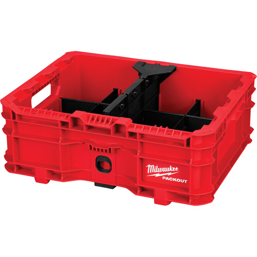 Bac &agrave; profil bas PACKOUT, 15" x 18-5/8" x 6-5/8", Noir/Rouge Distribution Jean Lapalme