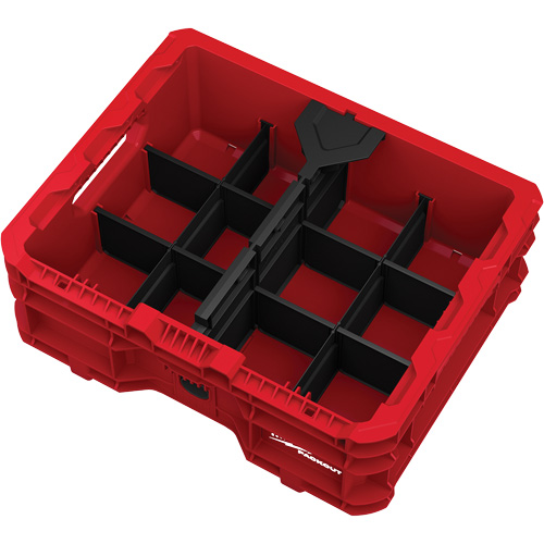 Bac &agrave; profil bas PACKOUT, 15" x 18-5/8" x 6-5/8", Noir/Rouge Distribution Jean Lapalme