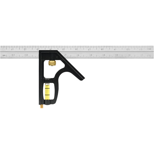 &eacute;querre combin&eacute;e robuste avec lame Auto-Lock, 12" lo, 1/8"/1/16"/1/32" Graduations, Acier inoxydable Distribution Jean Lapalme