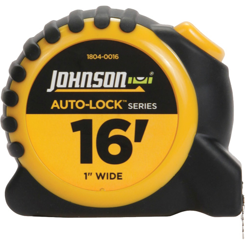 Ruban &agrave; mesurer Auto-Lock avec agrafe de ceinture en acier, 1" x 16', Marques de goujon 1/16" Distribution Jean Lapalme