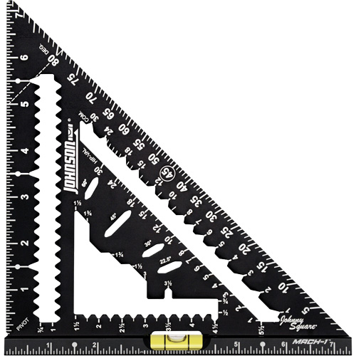 7-1/4" Johnny Square&reg; MACH-1 Smart Mark Rafter Square with Level Vial Distribution Jean Lapalme