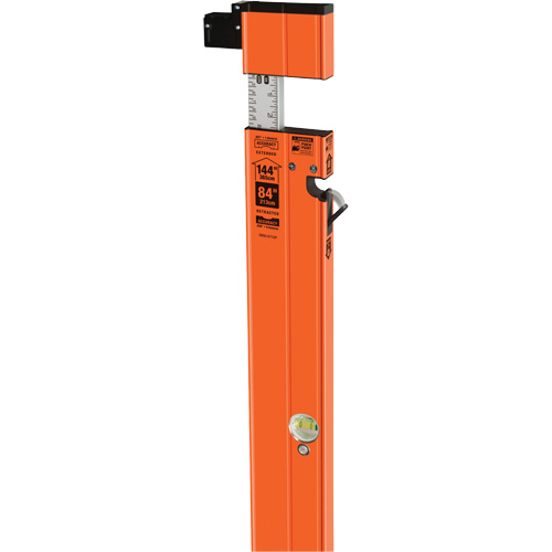 Heavy-Duty Extendable Plate Level, 12'/7' L, Aluminum, 3, Non-Magnetic Distribution Jean Lapalme