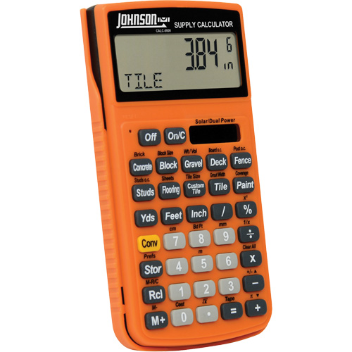 Calculatrice de fournitures orange haute visibilit&eacute; avec &eacute;tui robuste Distribution Jean Lapalme