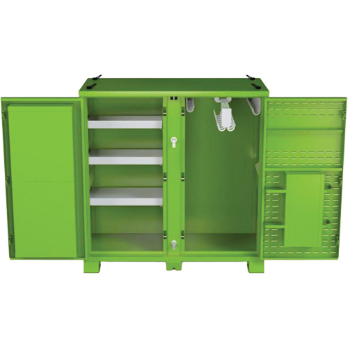 Ventilated Onsite PPE Storage Cabinet, Steel, High-Visibility Lime Green Distribution Jean Lapalme