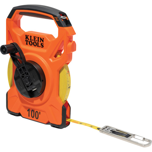 Open Reel Tape Measure with Single Hook & Carabiner, 1/2" x 100', 1/10" Graduations Distribution Jean Lapalme