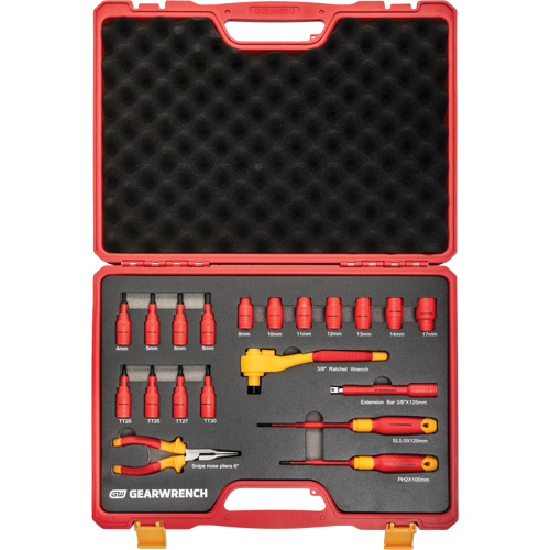 3/8" Drive VDE Insulated Tool Set, 1000 V, 20 Pcs Distribution Jean Lapalme