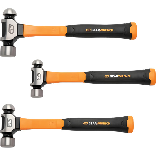 Ball Pein Hammers with Fiberglass Handles Set, 3 Pieces Distribution Jean Lapalme