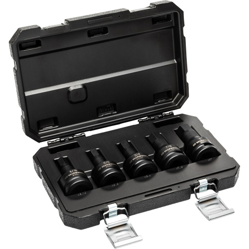 SAE Impact Bit Socket Set with Blow Mold Case, Hex, 3/4" Drive, 5 Pcs Distribution Jean Lapalme