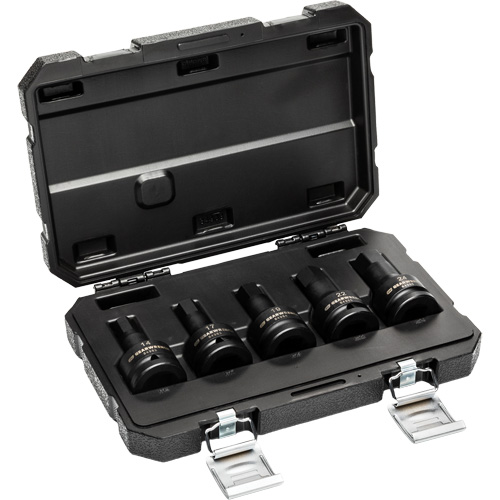 Metric Impact Bit Socket Set with Blow Mold Case, Hex, 3/4" Drive, 5 Pcs Distribution Jean Lapalme