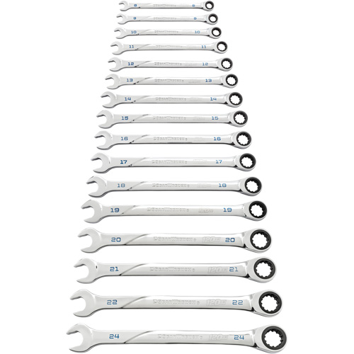 120XP Universal Spline XL Wrench Set, Ratcheting Combination, 16 Pieces, Metric Distribution Jean Lapalme