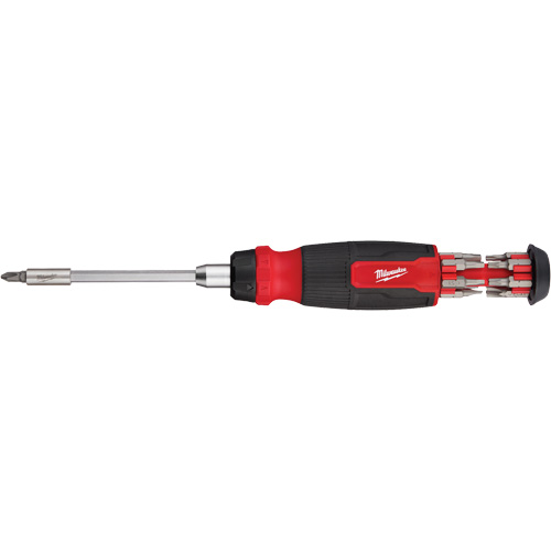 Tournevis &agrave; cliquet 14-en-1 &agrave; embouts multiples avec porte-embout de 1/4", 10-11/100" lo, Prise Coussin&eacute;e Distribution Jean Lapalme