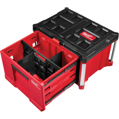PACKOUT Single Drawer Tool Box with 50 lbs. Capacity, 16-3/10" x 22-1/5" x 14-3/10", Black/Red Distribution Jean Lapalme