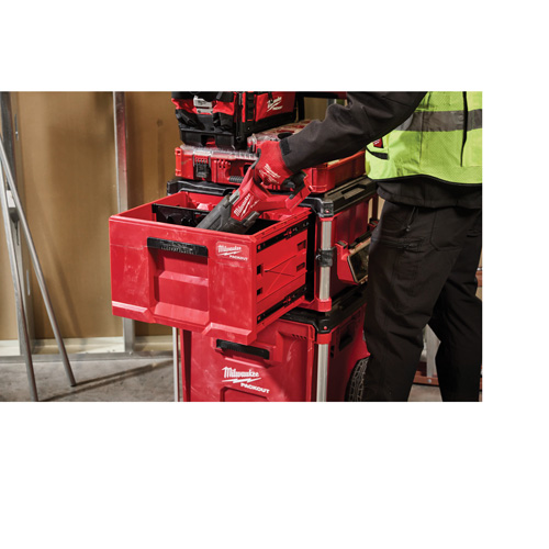 PACKOUT Single Drawer Tool Box with 50 lbs. Capacity, 16-3/10" x 22-1/5" x 14-3/10", Black/Red Distribution Jean Lapalme