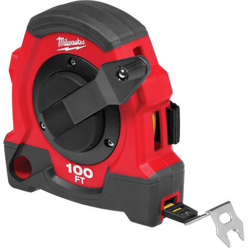 Closed Reel Long Tape Measure, 100', Imperial Graduations Distribution Jean Lapalme