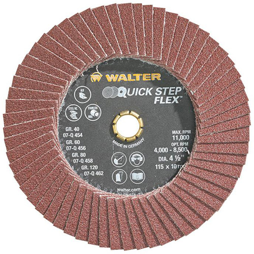 Disque &agrave; lamelles QUICK-STEP FLEX, 4-1/2" x Type 29, Grain 80, Oxyde d'aluminium Distribution Jean Lapalme