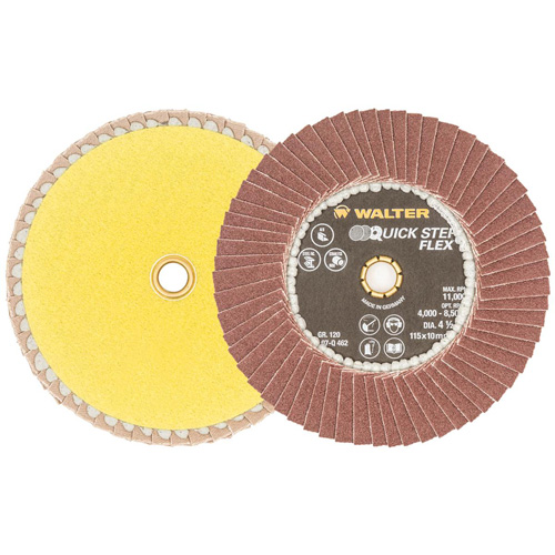 QUICK-STEP FLEX Flap Disc, 4-1/2" x Type 29, 120 Grit, Aluminum Oxide Distribution Jean Lapalme