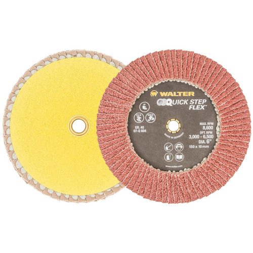 Disque &agrave; lamelles QUICK-STEP FLEX, 6" x Type 29, Grain 40, Oxyde d'aluminium Distribution Jean Lapalme