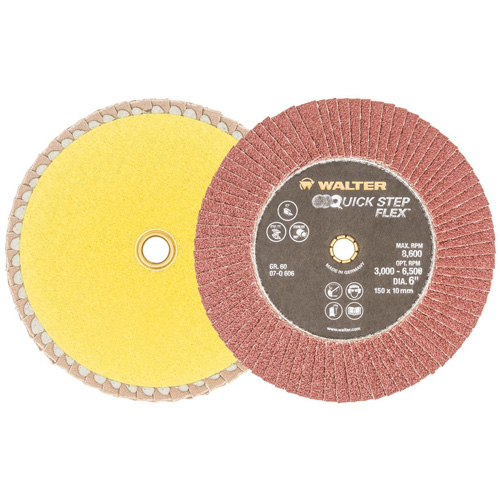 Disque &agrave; lamelles QUICK-STEP FLEX, 6" x Type 29, Grain 60, Oxyde d'aluminium Distribution Jean Lapalme