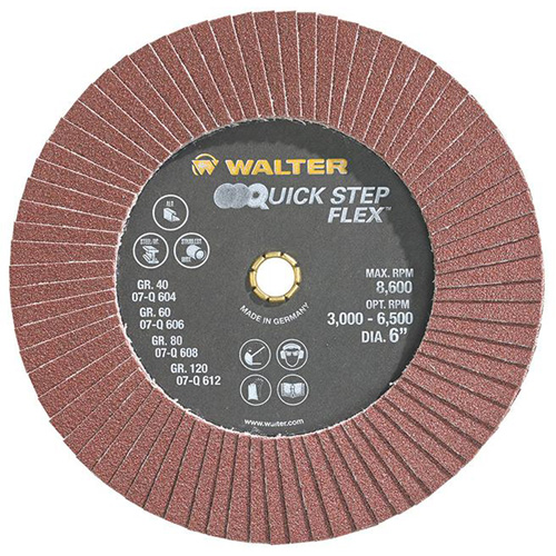 Disque &agrave; lamelles QUICK-STEP FLEX, 6" x Type 29, Grain 80, Oxyde d'aluminium Distribution Jean Lapalme