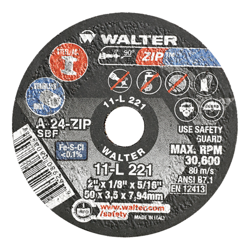 Portable Small Diameter Reinforced Cut-Off Wheels - Zip, 2" x 1/8", 5/16" Arbor, Type 1, Aluminum Oxide, 31000 RPM Distribution Jean Lapalme