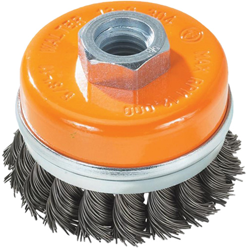 Knot-Twisted Wire Cup Brush, 5" Dia. x 5/8"-11 Arbor Distribution Jean Lapalme