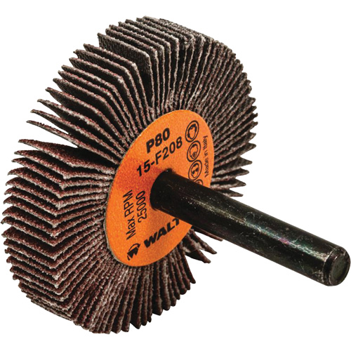 Flap Wheels-Coolcut Flap Wheels, Aluminum Oxide, 80 Grit, 2" x 3/8" x 1/4" Distribution Jean Lapalme