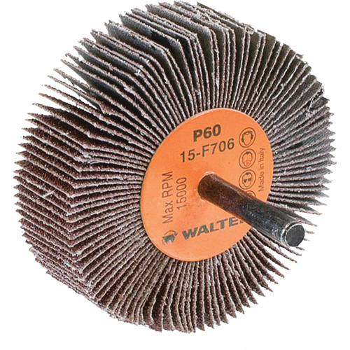 Flap Wheels-Coolcut Flap Wheels, Aluminum Oxide, 60 Grit, 3" x 1" x 1/4" Distribution Jean Lapalme