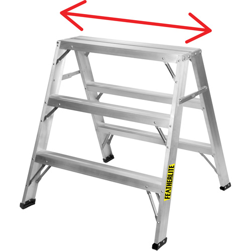 Industrial-Duty Sawhorse, 2' H x 31.9375" W x 23.50" D, 300 lbs. Capacity, Aluminum Distribution Jean Lapalme