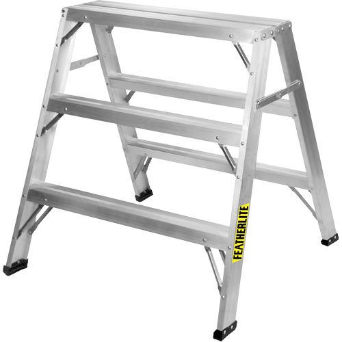 Industrial-Duty Sawhorse, 3' H x 33.3125" W x 31.50" D, 300 lbs. Capacity, Aluminum Distribution Jean Lapalme