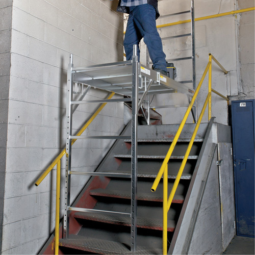 Mobile Work Scaffolding - Maxi Square Scaffolding, Aluminum Frame, 74" D x 75" H Distribution Jean Lapalme