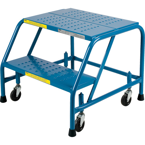 Rolling Step Ladder, 2 Steps, 18" Step Width, 19" Platform Height, Steel Distribution Jean Lapalme