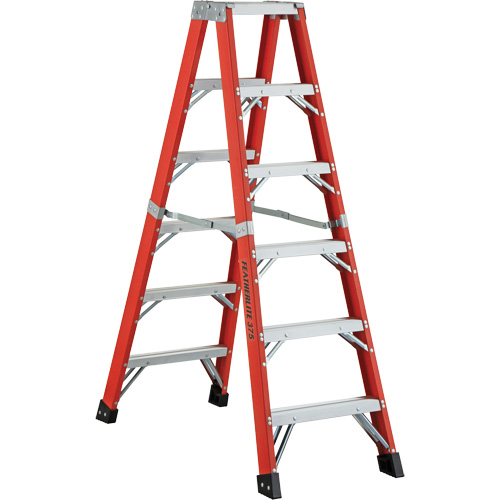 6600 AA Series Industrial Extra Heavy-Duty 2-Way Stepladders, Fibreglass, 375 lbs. Capacity, 4' Distribution Jean Lapalme