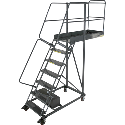 Cantilever Rolling Ladders, Unsupported, 9 Steps, 14" Platform Depth, 90" Platform Height Distribution Jean Lapalme