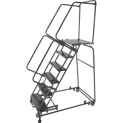 &eacute;chelles roulantes avec pied verrouillable activ&eacute; par le poids, 9 marches, Largeur de la marche 24", Hauteur de la plateforme 90", Acier Distribution Jean Lapalme