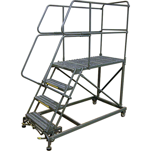 Plateformes de travail mobiles, Acier, 5 Marches, 50" ha, 36" p, 24" Marche, Stri&eacute; Distribution Jean Lapalme