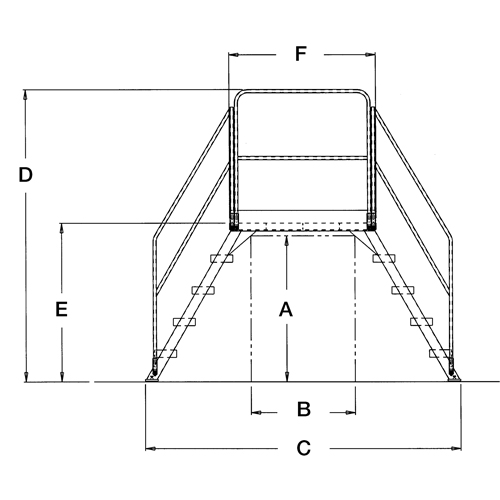 &eacute;chelles de liaison, 116" Port&eacute;e hors tout, 60" ha x 48" p, 24" Largeur de la marche Distribution Jean Lapalme